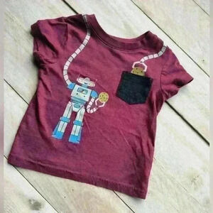 Cat & Jack Boys casual T-shirt Robot Cookie Short Sleeve Size 12 Months